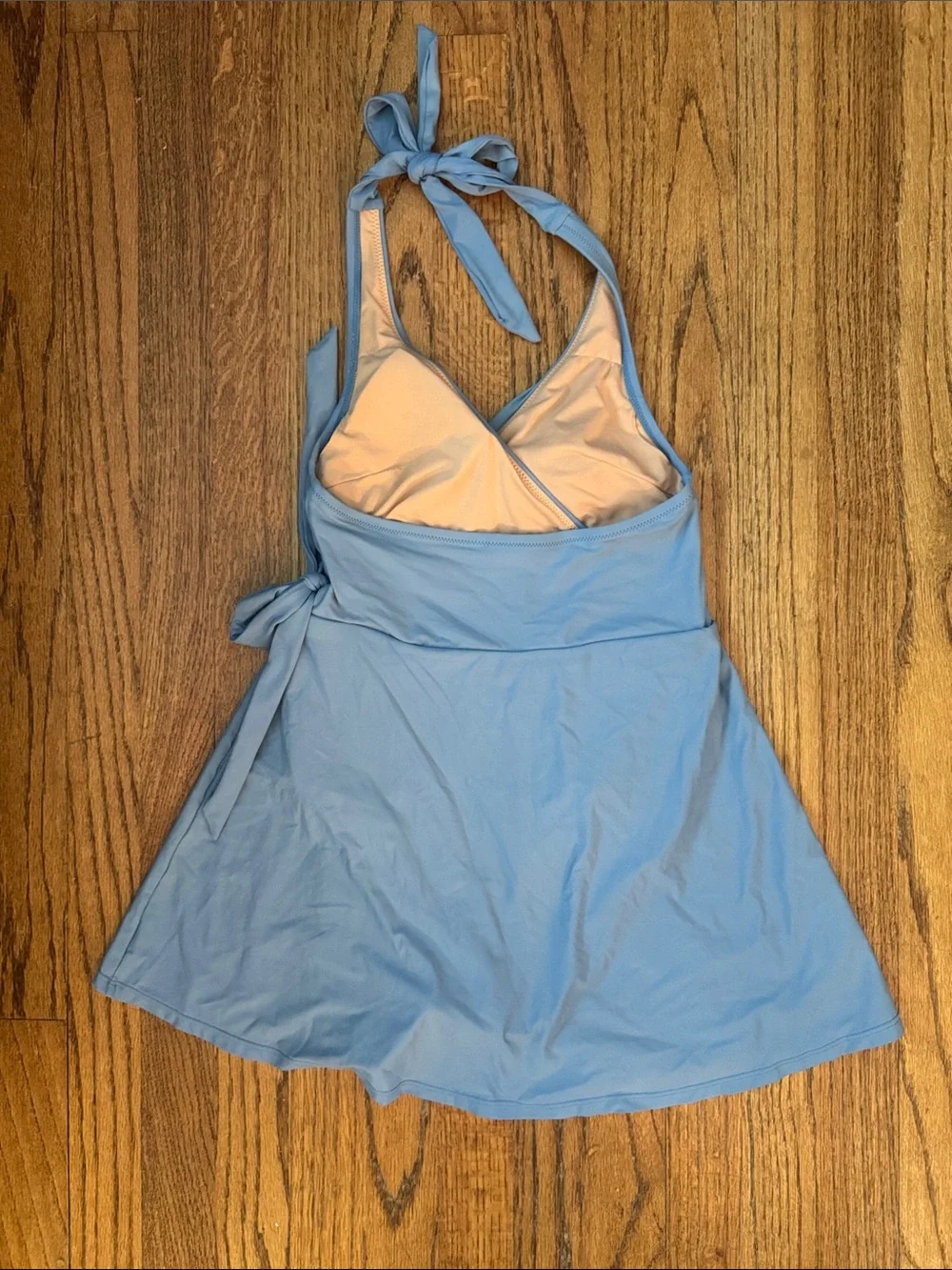 J. Crew | Women's Blue Halter Wrap Swim Dress-Size Small